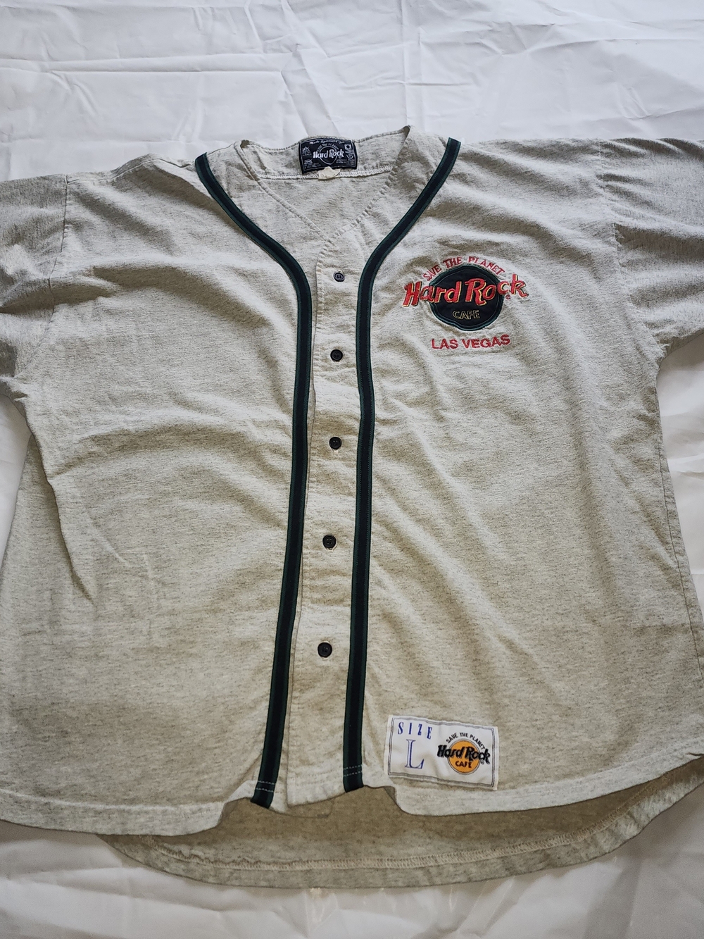 Hard Rock Cafe Las Vegas Men's Grey Baseball Shirt